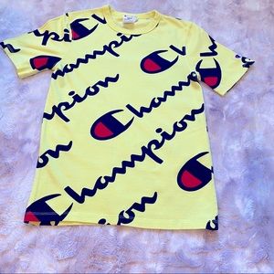 Champion Yellow Black Logo T-shirt